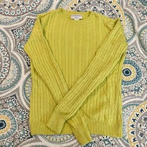 Cable Knit Sweater - Lime Green
